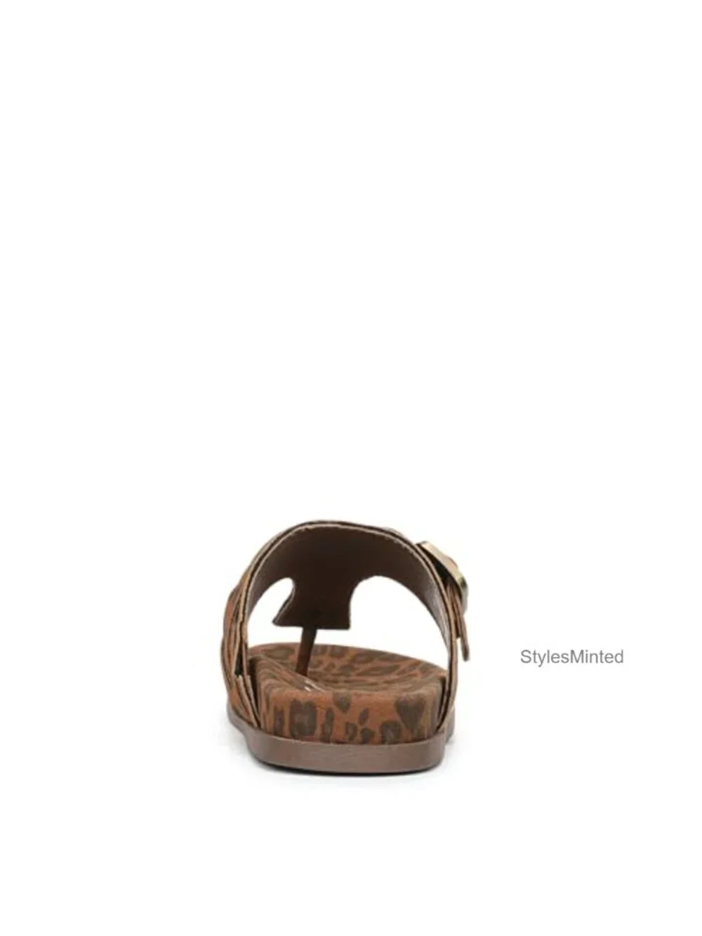 Women's Thong Sandals with Adjustable Buckle Strap, Faux Leather or Faux Suede